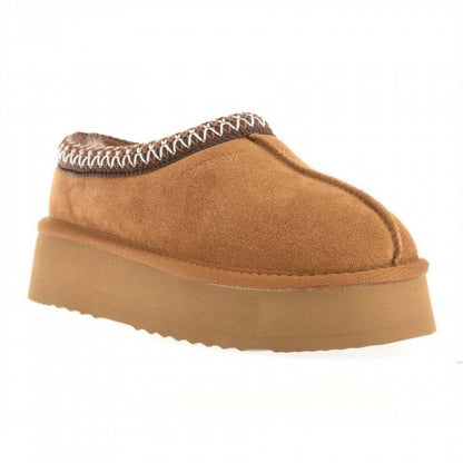 Front - EverAu Womens/Ladies Wonga Cow Suede Platform Slippers