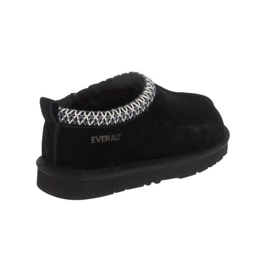 Black - Back - EverAu Womens-Ladies Wigeon Cow Suede Flat Slippers
