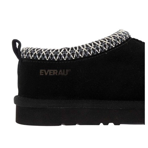 Black - Lifestyle - EverAu Womens-Ladies Wigeon Cow Suede Flat Slippers