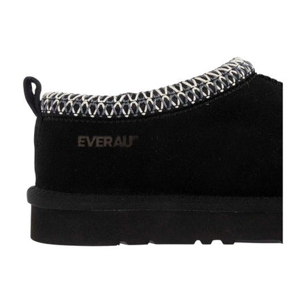 Black - Lifestyle - EverAu Womens-Ladies Wigeon Cow Suede Flat Slippers