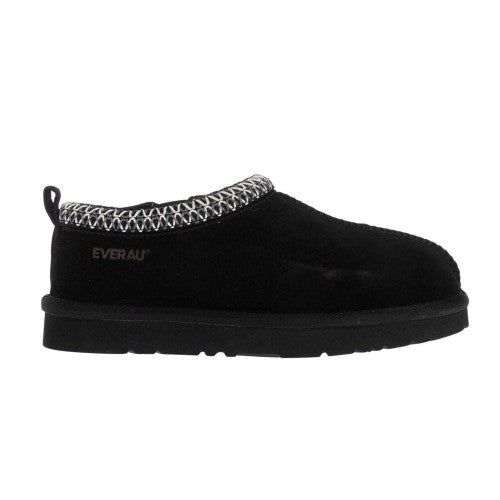 Black - Front - EverAu Womens-Ladies Wigeon Cow Suede Flat Slippers