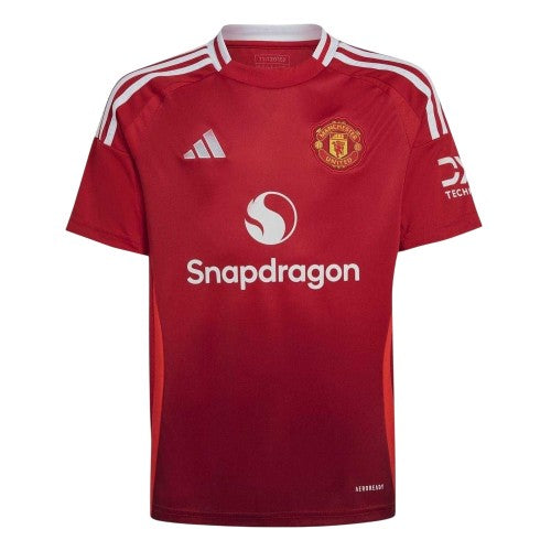 Front - Adidas Childrens/Kids 2024/2025 Manchester United FC Home Shirt