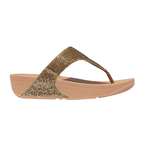 Front - Fit Flop Womens/Ladies Lulu Glitterball Toe Post Wedge Sandals