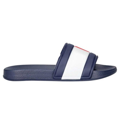 Front - Tommy Hilfiger Childrens/Kids Flag Logo Open Toe Flat Slides