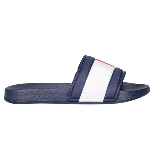 Front - Tommy Hilfiger Childrens/Kids Flag Logo Open Toe Flat Slides