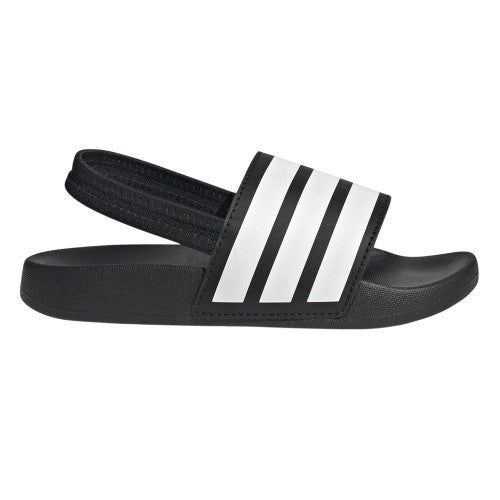 Front - Adidas Childrens/Kids Adilette 3 Stripes Elastic Slingback Flat Slides