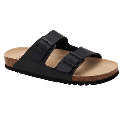 Front - Scholl Womens/Ladies Andrea Leather Flatform Sandals