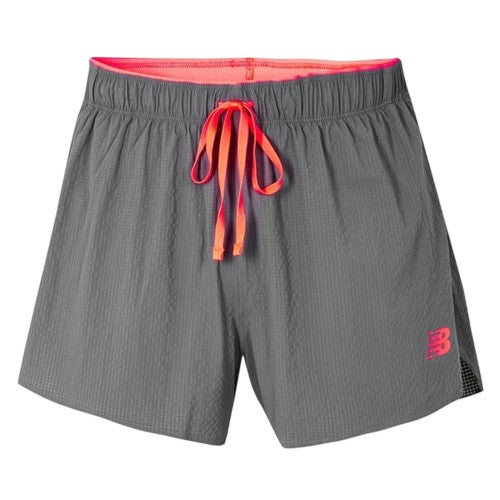 Front - New Balance Mens Race Day Curved Hem Running Shorts