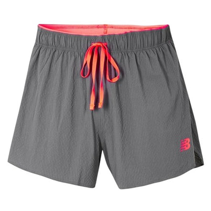 Front - New Balance Mens Race Day Curved Hem Running Shorts