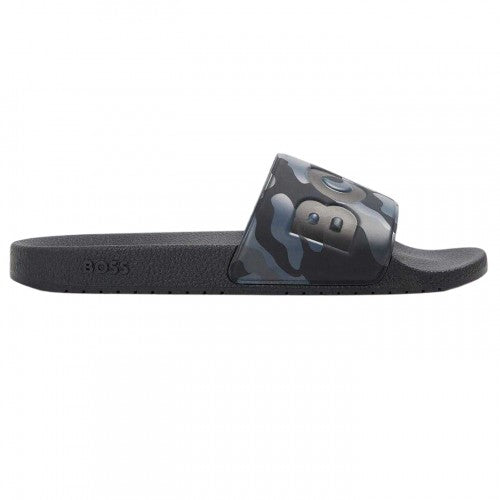 Front - Boss Mens Aryeh Logo Rubber Sliders