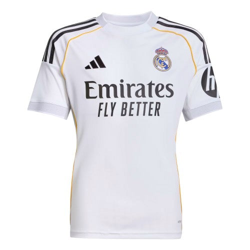 Front - Adidas Childrens/Kids Real Madrid 2025 2026 Football Shirt