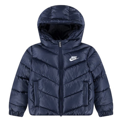 Front - Nike Baby Quilted Hooded Puffer Jacket
