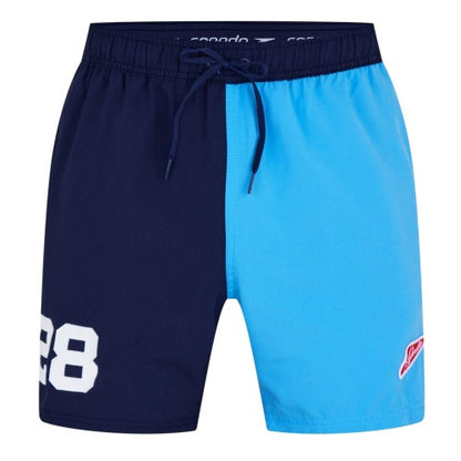 Front - Speedo Mens Redondo Edge Volley Colour Block Swim Shorts