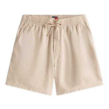 Front - Tommy Jeans Mens Seersucker Stripe Casual Shorts