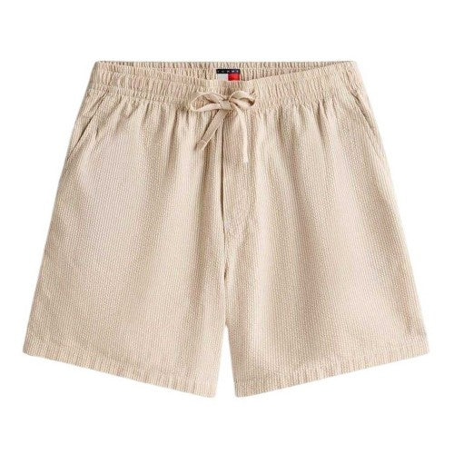 Front - Tommy Jeans Mens Seersucker Stripe Casual Shorts