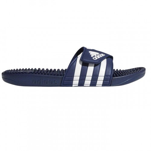 Front - Adidas Womens/Ladies Striped Flat Sliders