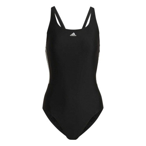 Front - Adidas Womens/Ladies 3 Stripes One Piece Swimsuit