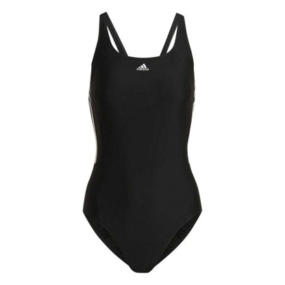 Front - Adidas Womens/Ladies 3 Stripes One Piece Swimsuit