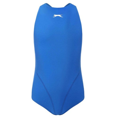 Front - Slazenger Girls Cross Back One Piece Swimsuit