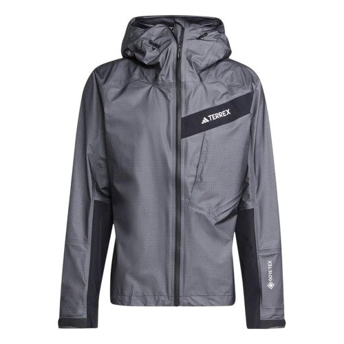 Front - Adidas Mens Terrex Textured Hooded Jacket