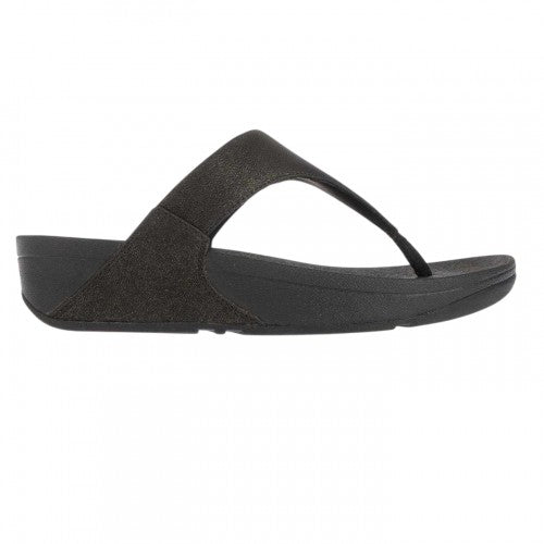 Front - Fit Flop Womens/Ladies Lulu Sparkle Toe Post Wedge Sandals