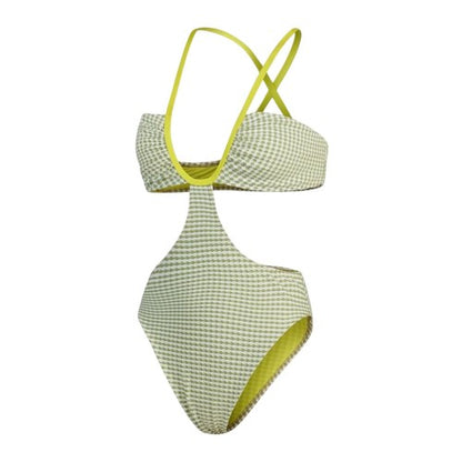 Front - Speedo Womens/Ladies Gingham Cut Out One Piece Swimsuit