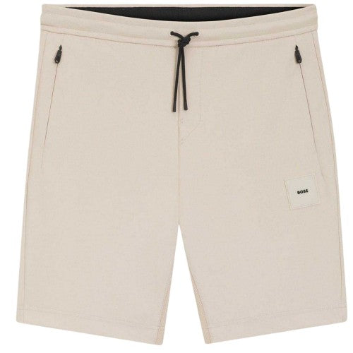 Front - Boss Mens Headlo Ribbed Sweat Shorts