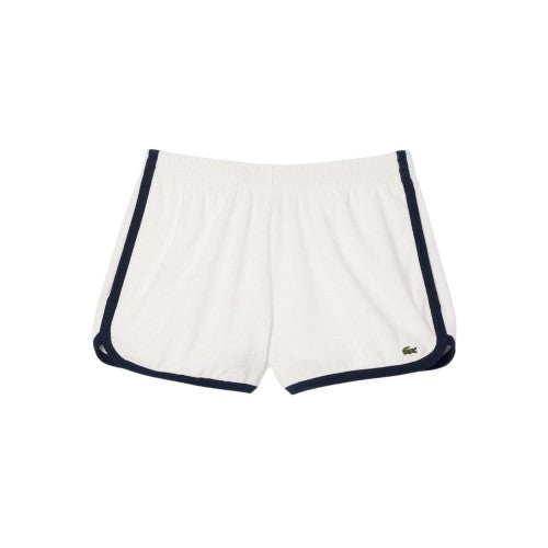 Front - Lacoste Womens/Ladies Terrycloth Contrast Trim Shorts
