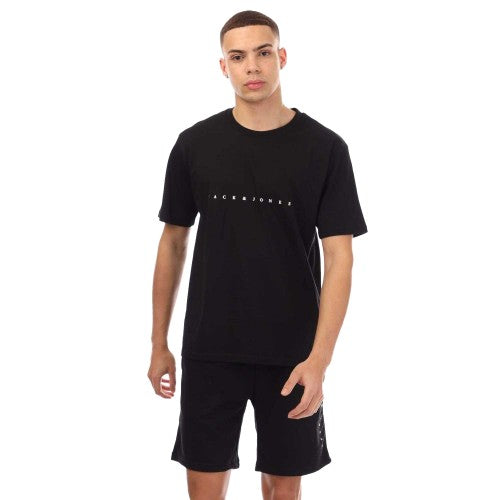 Front - Jack And Jones Mens Star T-Shirt & Shorts Set