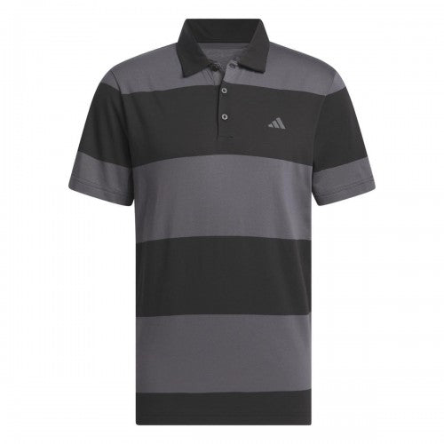 Front - Adidas Mens Colour Block Stripe Rugby Polo Shirt