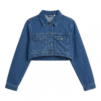 Front - I Saw It First Womens/Ladies Cropped Boxy Denim Jacket