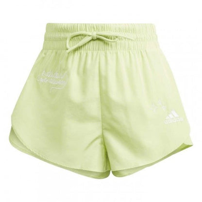Front - Adidas Womens/Ladies Bluv Lettering Double Layer Running Shorts