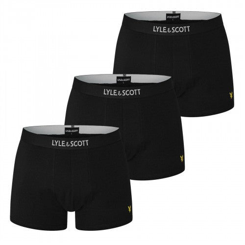 Front - Lyle & Scott Mens Nathan Cotton Boxer Shorts (Pack of 3)