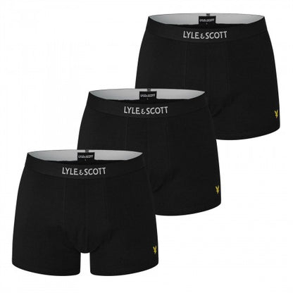 Front - Lyle & Scott Mens Nathan Cotton Boxer Shorts (Pack of 3)