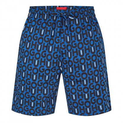 Front - Hugo Mens Fleece All Over Logo Sweat Shorts