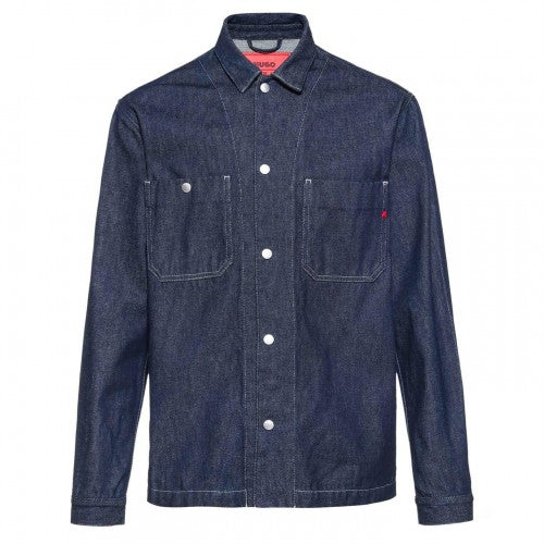Front - Hugo Boss Mens X Replay Denim Oversized Overshirt