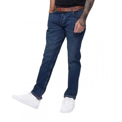 Front - Firetrap Mens Belted Jeans