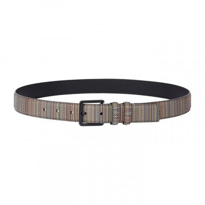 Front - Paul Smith Mens Stripe Webbed Belt