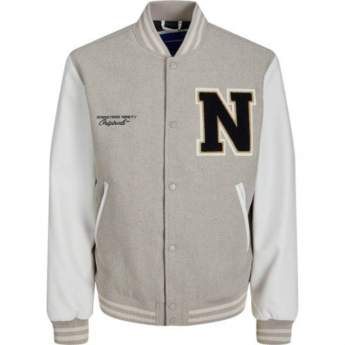 Front - Jack And Jones Mens College Wool Blend Regular Bomber Jacket