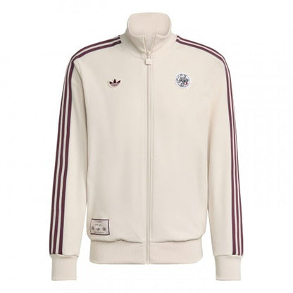 Front - Adidas Mens Terrace Icons Ajax Amsterdam Tracksuit Top