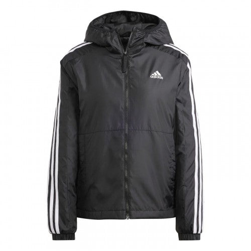 Front - Adidas Womens/Ladies Essential 3 Stripes Hooded Jacket