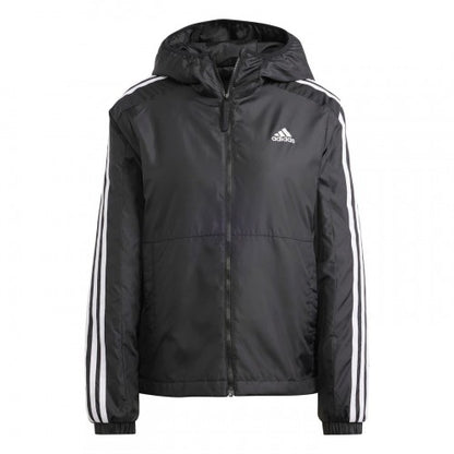 Front - Adidas Womens/Ladies Essential 3 Stripes Hooded Jacket