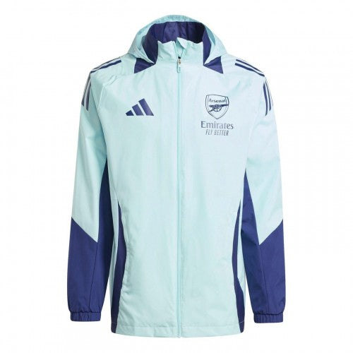 Front - Adidas Mens 2024/2025 Arsenal FC All Weather Jacket