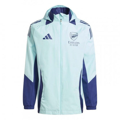 Front - Adidas Mens 2024/2025 Arsenal FC All Weather Jacket