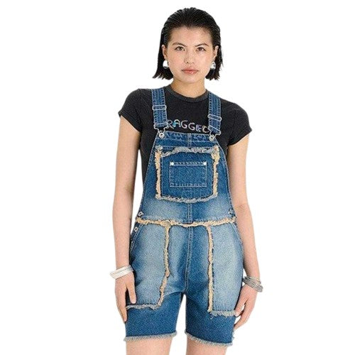 Front - The Ragged Priest Womens/Ladies Chroma Raw Edge Dungarees