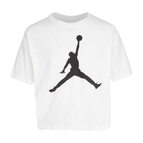 Front - Nike Girls Air Jordan Jumpman Crop T-Shirt