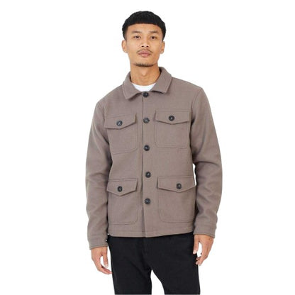 Front - Brave Soul Mens Faux Wool Shacket