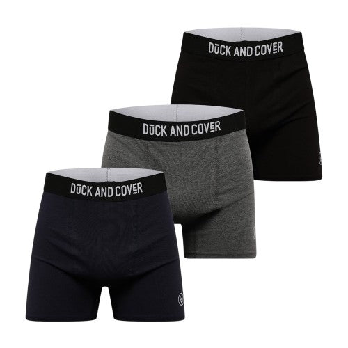 Front - Duck and Cover Mens Bronteen Cotton Blend Boxer Shorts (Pack of 3)
