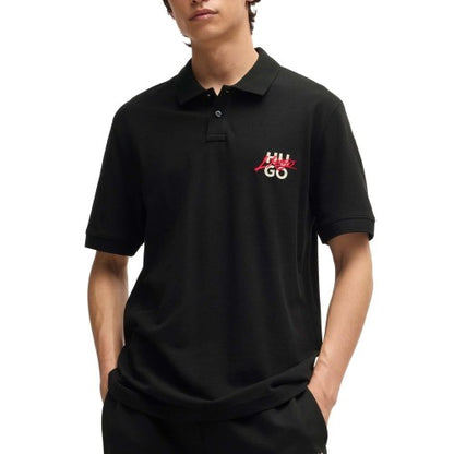 Front - Hugo Mens Double Logo Polo Shirt