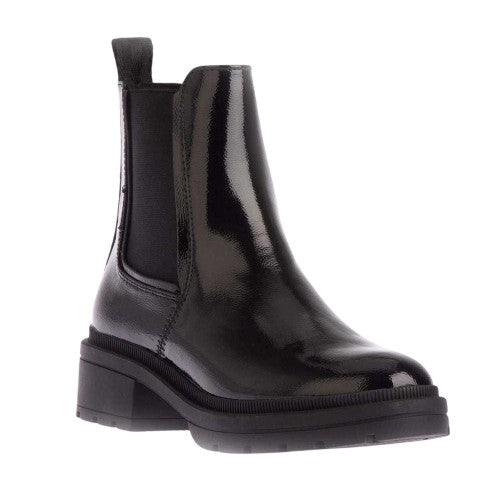 Front - Rocket Dog Womens/Ladies Iggie Patent Leather Block Heel Chelsea Boots